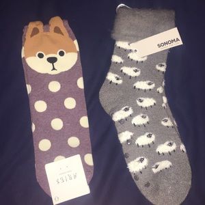 SALE NWT Sonoma Sheep Fuzzy & ARIES animal socks